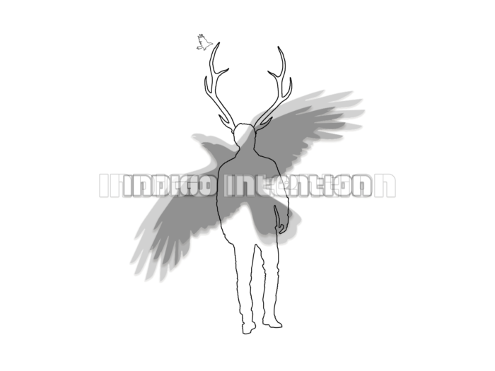 An image of the t-shirt design With Antlers from Indigo Intention.