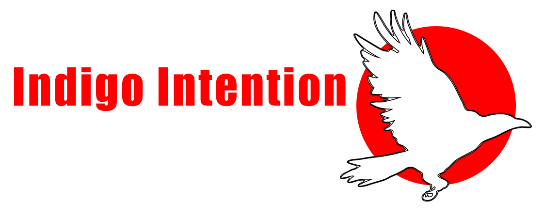 white crow sun title logo menu from Indigo Intention T-shirt Design